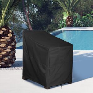 ALSTER Outdoor Chair Covers 2 Pack, Patio Chair Covers(33" L x 34" W x 31" H), Durable and Waterproof Black Furniture Covers for Lounge Deep Seat, Rain Snow Dust Wind-Proof