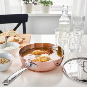 Ikea FINMAT sauté pan with lid, 25 cm, Copper/Stainless Steel