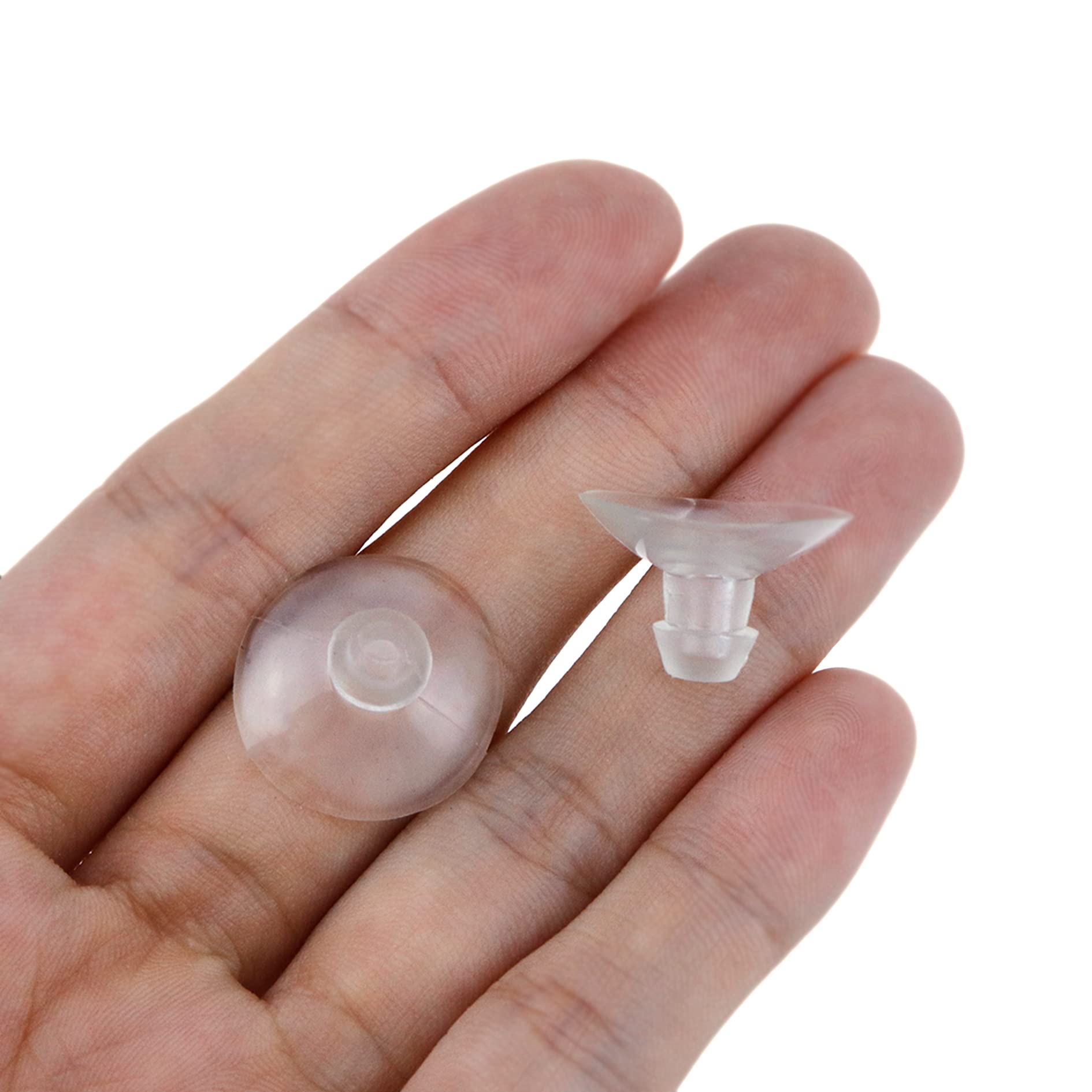 Risbay 18mm Clear Suction Cups,PVC Plastic Sucker Pads without Hooks and Holes,20-Pack