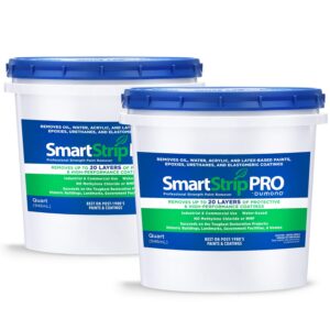 smart strip pro paint remover - professional strength formula - strips up to 20 layers of oil, latex, acrylic, & water-based paints, varnishes, & stains usually in one application - 2 quarts