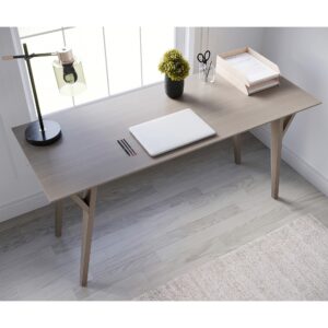 Realspace® Trezza 60"W Writing Desk, Light Oak