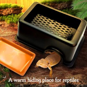 Tfwadmx 2Pcs Reptile Hide Box, Gecko Hideout and Cave with Water Supply for Lizards Snakes Leopard Gecko Spiders Frog