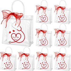 thenshop 24 pcs nurse gift bags 7.8x7.8x3.15 in pvc clear gift bags with handles cna week gifts bulk 2024 nurse gift bag wedding gifts appreciation gifts for doctors healthcare hospital worker party