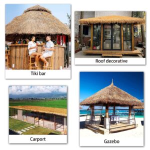 Pealihuy Hut Bar Roof Thatching Straw Roof for Tiki Bar Garden Patio Deck Gazebos Wall House, 10pcs