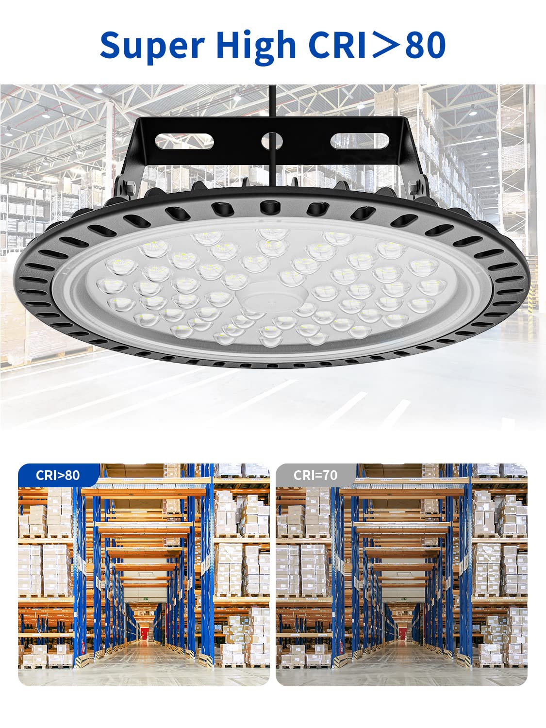 6 Pack LED High Bay Light|200W 20000LM UFO LED High Bay Light|6500K Daylight LED Shop Light|IP65 Waterproof LED Commercial Warehouse Area Light|LED Garage Light for Garage Gym Factory Warehouse