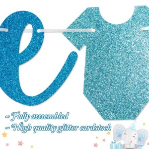 Welcome Baby Boy Banner, Pre-strung Baby Shower Banner, It's A Boy Decorations, Baby Boy Shower Decorations, Blue Glitter