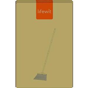 Lifewit Outdoor/Indoor Broom Heavy Duty, Commercial Broom with 53" Extendable Long Handle, Household Angle Corner Brooms for Patio, Garage, Deck, Lobby, Courtyard Sweeping, Orange