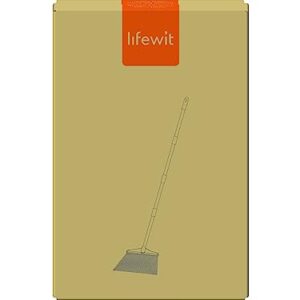 Lifewit Outdoor/Indoor Broom Heavy Duty, Commercial Broom with 53" Extendable Long Handle, Household Angle Corner Brooms for Patio, Garage, Deck, Lobby, Courtyard Sweeping, Orange