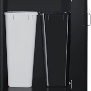 Summit Appliance CWSUITE85G 85" Wide Casework Suite with Beverage Center and Microwave, ADA Height; Trash Receptacle Included; 2.7 cu.ft. Beverage Center; Leveling Legs; Black