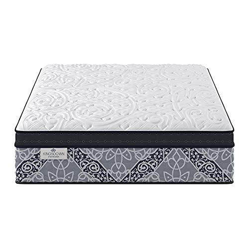 Kingsdown Passions Kelbrooke 16" Plush Euro Pillow Top Hybrid Mattress Full, Cool Gel Memory Foam Layer Motion Isolation Quilted Top Premium Mattress