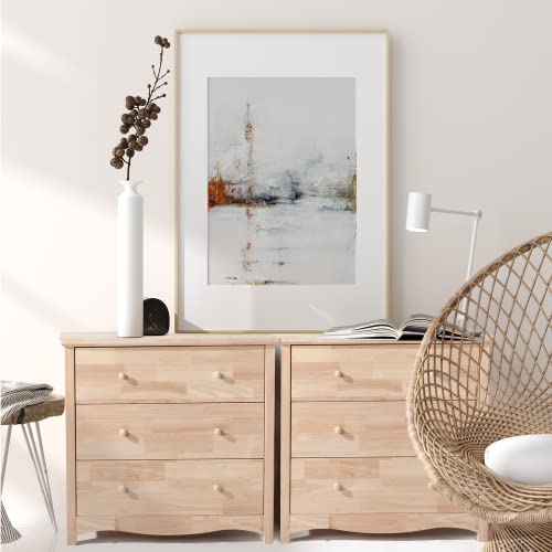 VINGLI Upgraged Unfinished 3 Drawer Dresser for Bedroom Natural Solid Wood Dresser Color DIY, Farmhouse Dresser with Spacious Storage Chests of Drawers with Full Extension Drawer Slides, Rustic Style