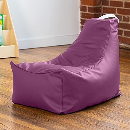 Jaxx Juniper Jr Kids Classroom Bean Bag Chair, Premium Vinyl, Purple