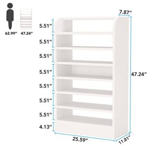 LITTLE TREE Shoe Shelf for Entryway, 8-Tier Shoe Rack Cabinet, 21 Pair Shoe Storage Organizer, White