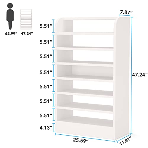 LITTLE TREE Shoe Shelf for Entryway, 8-Tier Shoe Rack Cabinet, 21 Pair Shoe Storage Organizer, White