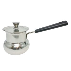 sherchpry milk frothing pitcher stainless steel melting pots mini milk pot butter warmer pan miniature saucepan turkish coffee maker soup pot with lid cover for kitchen 700ml espresso accessories