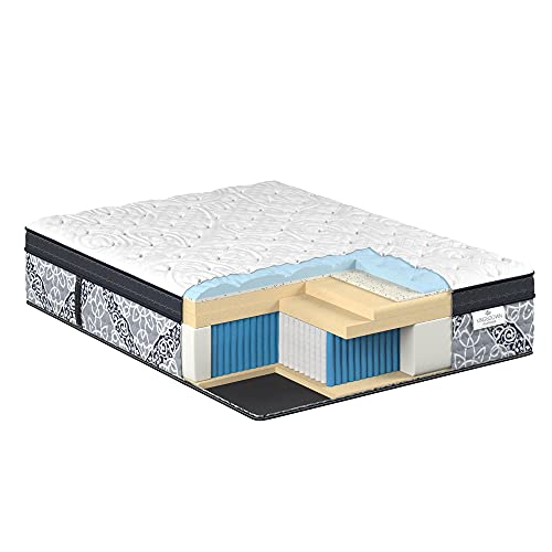 Kingsdown Passions Kelbrooke 16" Plush Euro Pillow Top Hybrid Mattress Full, Cool Gel Memory Foam Layer Motion Isolation Quilted Top Premium Mattress