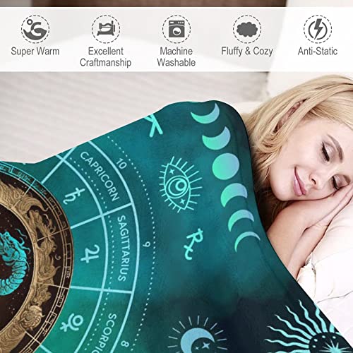 NICEFORNICE Scorpio Blanket Gifts, 50"x40" Rectangular Flannel Zodiac Throw Blanket Cozy, Blankets Gift for Boys Girls Teen Women Men Tarot Cards Lovers Birthday Anniversary Festival