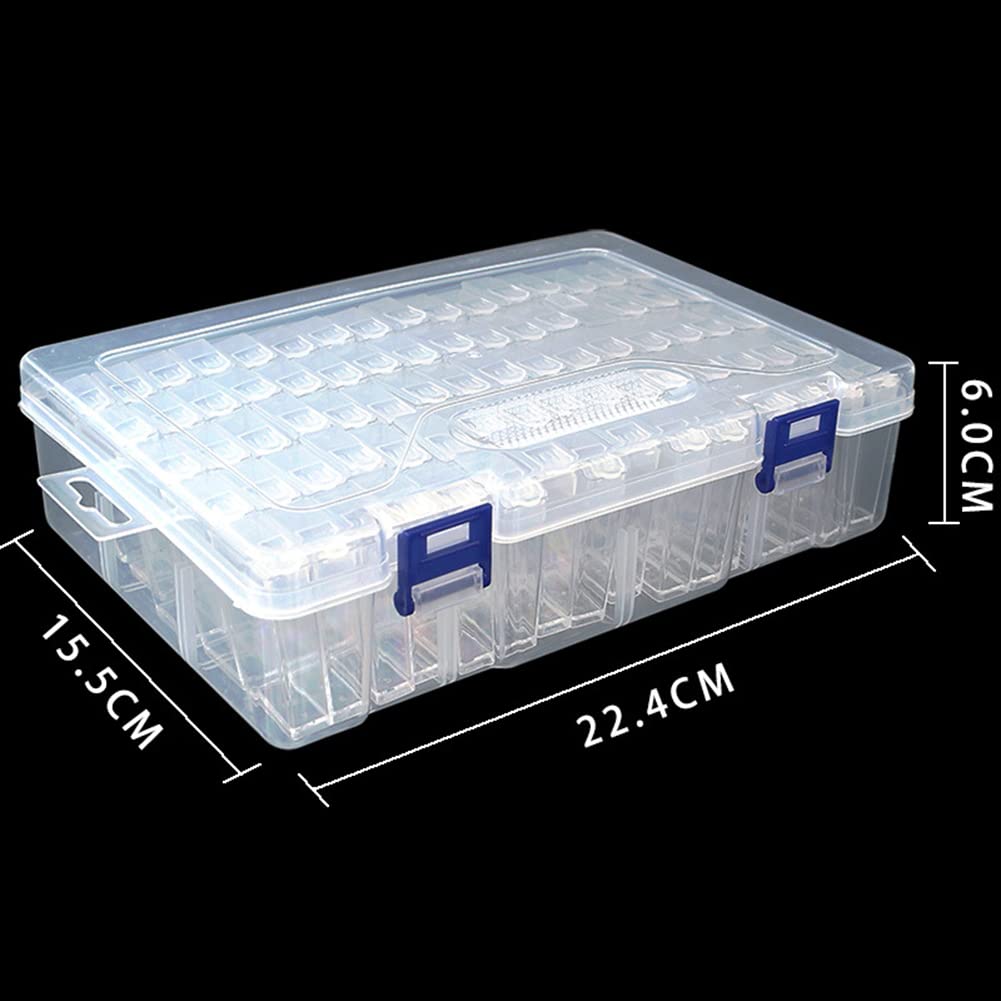 Large Clear Bead Organizer Box - 44 Slots Diamond Picture Storage Containers, 5D Diamond Embroidery Accessories Bead Organizer Case with Label Stickers for Art Craft, Storage Containers