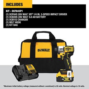 DEWALT 20V MAX Impact Driver, Cordless, 3-Speed, Battery and Charger Included (DCF845P1)