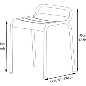 LOKKHAN White Metal Patio Dining Chairs Set of 2 Stackable Modern Bistro Cafe Bar Chairs, 18" Indoor-Outdoor Seating, Lower-Back Iron Chairs for Deck Garden Backyard Lawn