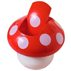 cabilock car mushroom decor mini trash can mushroom shaped plastic mini wastebasket with swing lid tiny desktop waste garbage bin pen holder waste container for disposing lint tissues mushroom decor