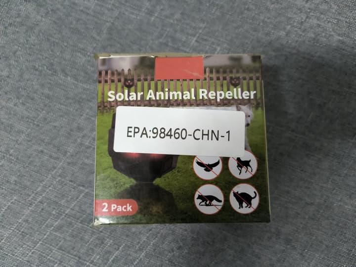 4 Pack Solar Powered Animal Repellent, Nighttime Animal Deterrent Repellent with Red LED Lights Waterproof Wild Animal Predator Deterrent Repel Coyote, Raccoon, Fox, Skunk from Yard Farm Animal Model