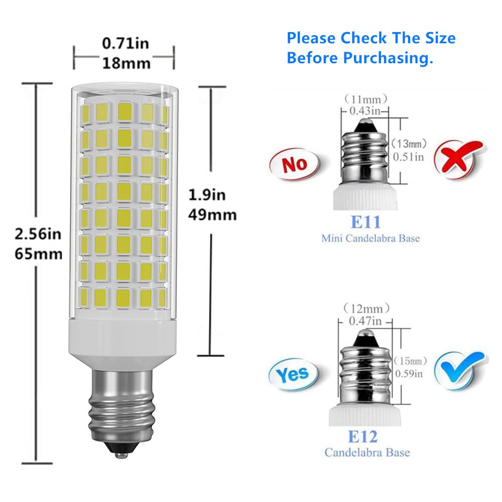 Tenfeelit E12 Light Bulb Led - E12 Led Bulb E12 Candelabra Bulb 70Watt Equivalent Bulb 6000K Daylight Led Light Bulbs Led Light Bulbs E12 Bulb 700LM Led Bulbs E12 Light Bulb Led, AC110-130V, 4 Pack