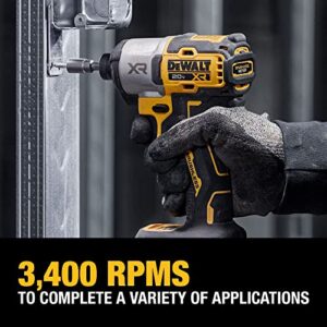 DEWALT 20V MAX Impact Driver, Cordless, 3-Speed, Battery and Charger Included (DCF845P1)