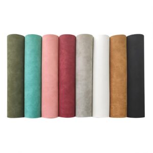 8 Pcs Colored Faux Suede PU Leather Fabric, Soft Smooth Synthetic Crafts Leather Fabric for Handicraft DIY Projects (21cmx30cm)