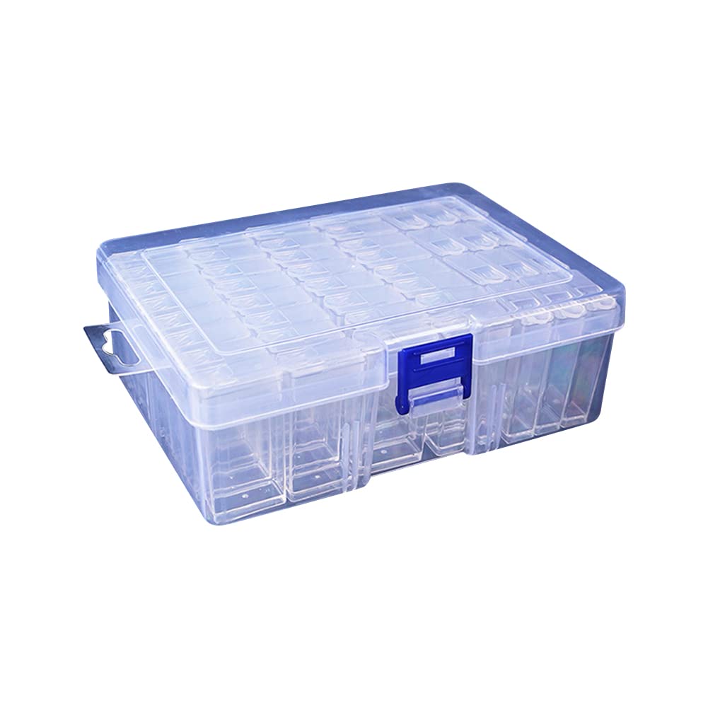 Large Clear Bead Organizer Box - 44 Slots Diamond Picture Storage Containers, 5D Diamond Embroidery Accessories Bead Organizer Case with Label Stickers for Art Craft, Storage Containers