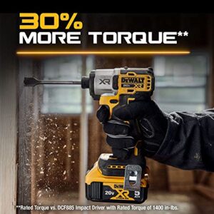 DEWALT 20V MAX Impact Driver, Cordless, 3-Speed, Battery and Charger Included (DCF845P1)