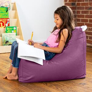 Jaxx Juniper Jr Kids Classroom Bean Bag Chair, Premium Vinyl, Purple