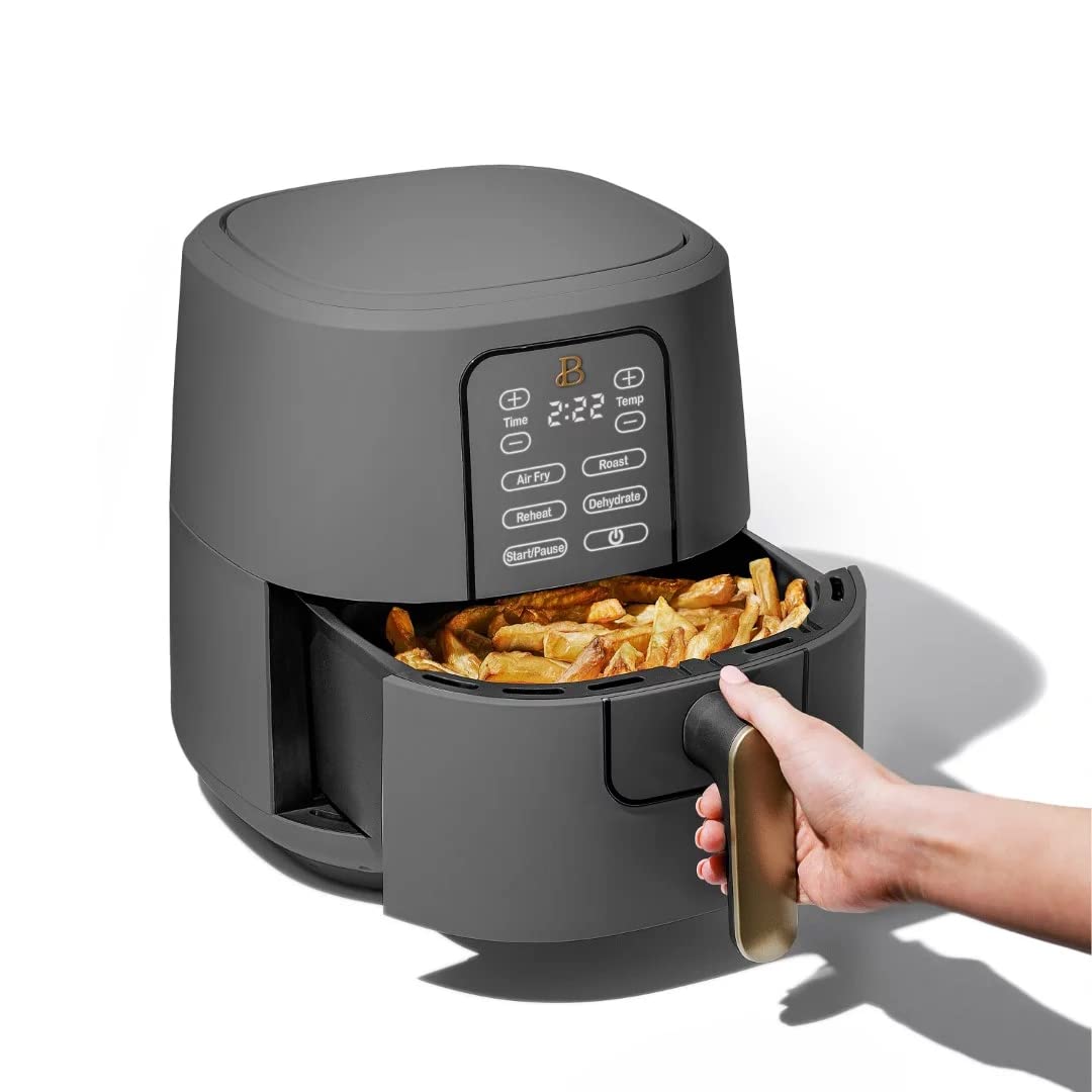 6 Quart Touchscreen Air Fryer, Oyster Grey by Drew Barrymore