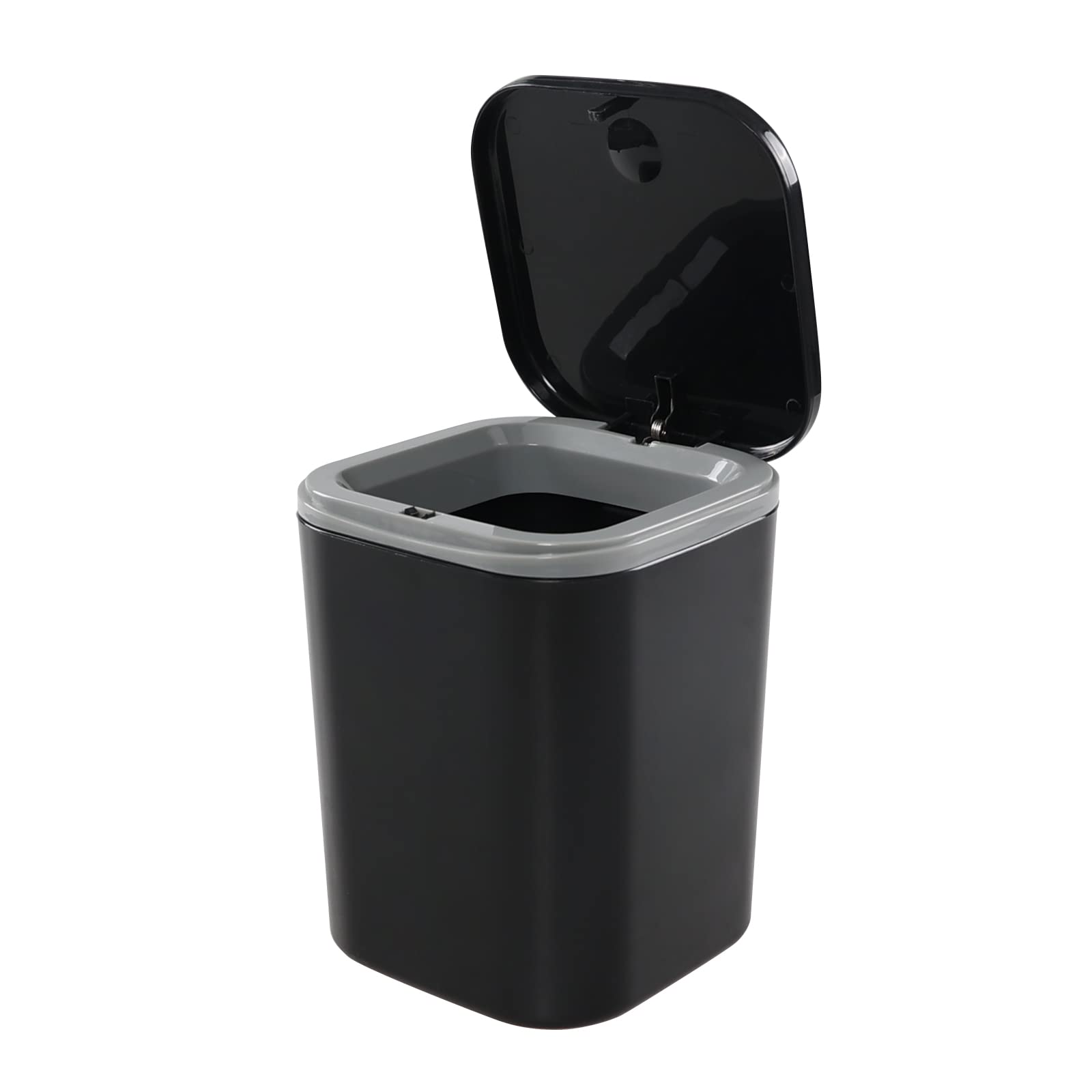 Hommp 0.5 Gallon Tiny Countertop Trash Can, Mini Desktop Garbage Can with Push-Button, Black