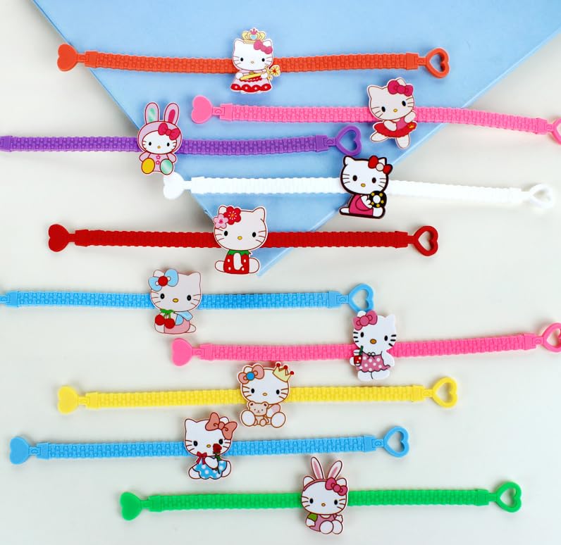 YAOSHUXIAN 15pcs Cartoon Character Bracelets Wristband Bracelets for Birthday Party Supplies Favors Prize Rewards