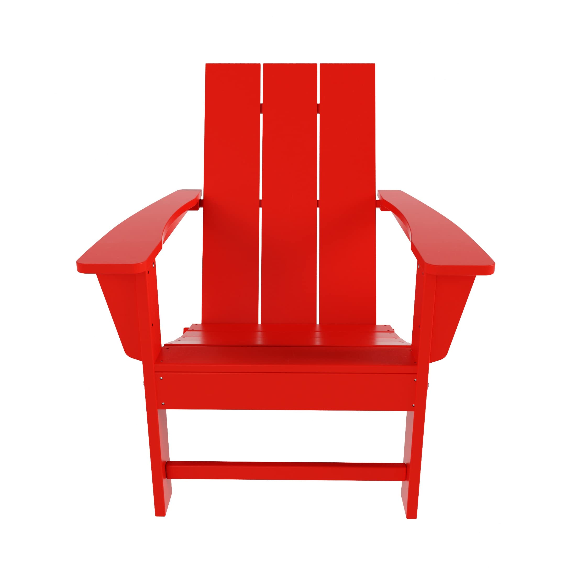 WestinTrends Ashore HDPE Outdoor Patio Poly Folding Adirondack Chair, Red