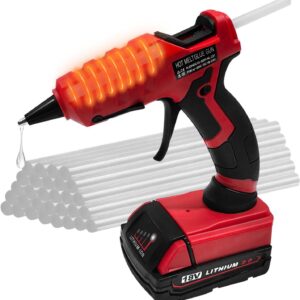 2 AH Battery Cordless Hot Glue Gun, Suitable for Milwaukee M18 18V Li-ion Battery,for Arts & Crafts & DIY & Repairs, 30s Quick Preheat Hot Melt Glue Gun with 30 Pcs Glue Sticks(7 * 150mm)