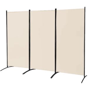 102x71'', 3 Panel Room Divider, Folding Privacy Screen for Home, Dorm, Office, Partition Room Dividers Separators, Freestanding Room Divider Screen Fabric Panel (Grey, 3 Panel)