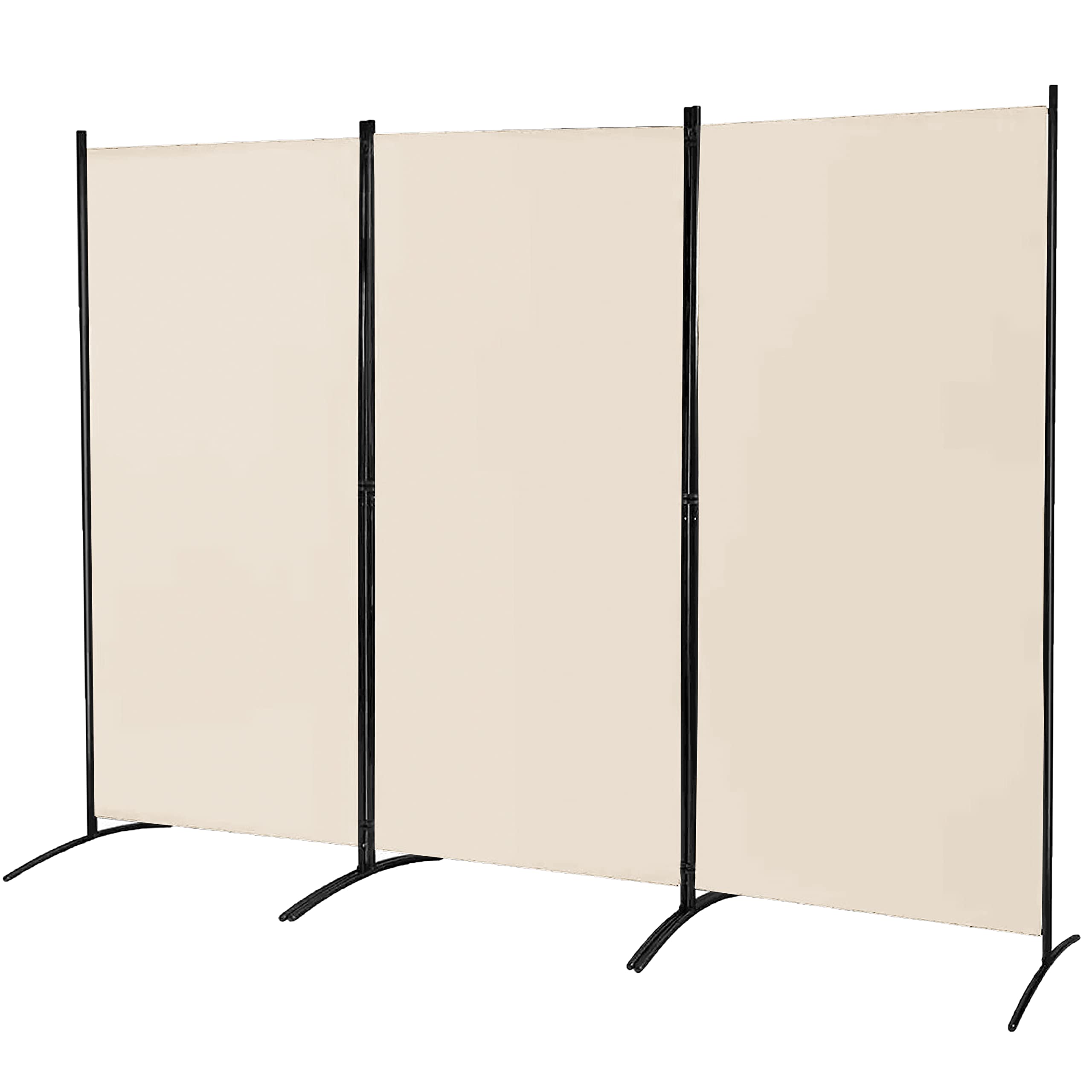 102x71'', 3 Panel Room Divider, Folding Privacy Screen for Home, Dorm, Office, Partition Room Dividers Separators, Freestanding Room Divider Screen Fabric Panel (Grey, 3 Panel)