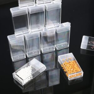 Large Clear Bead Organizer Box - 44 Slots Diamond Picture Storage Containers, 5D Diamond Embroidery Accessories Bead Organizer Case with Label Stickers for Art Craft, Storage Containers