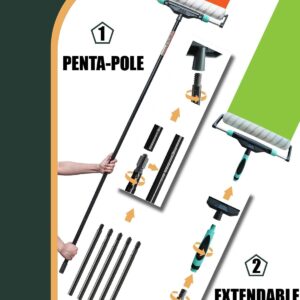 10pcs PinStone Large Paint Roller Kit, 12"-18" Adjustable Roller Frame, 1-5 Ft Steel Extension Pole, Ergonomic Handle, 3pcs 18" Nylon Roller Covers for Walls,Ceiling,Floor,Interior & Exterior Painting