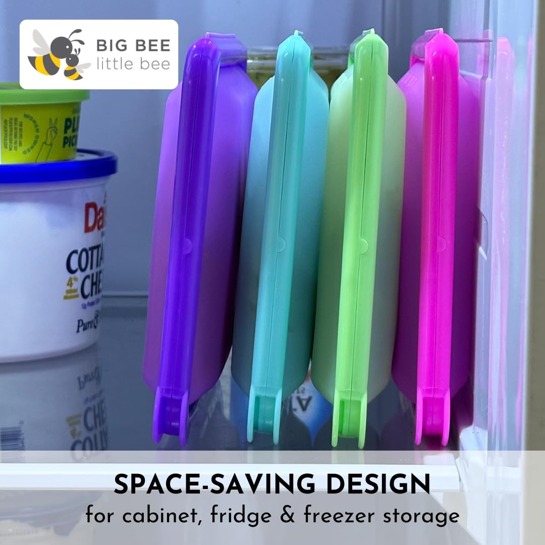 Big Bee, Little Bee - SoftShell Reusable Silicone Food Storage Container with Lid, Easy to Clean, Lays Flat, Snaps Closed, Microwave, Freezer & Dishwasher Safe, As Seen on Shark Tank (Lime)