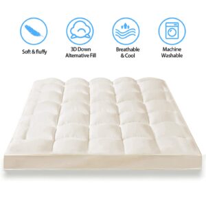 CYMULA Queen Mattress Topper Cover Cooling Mattress Pad Pillow Top Mattress Cover Quilted Fitted Mattress Protector with 8-21 Inch Deep Pocket