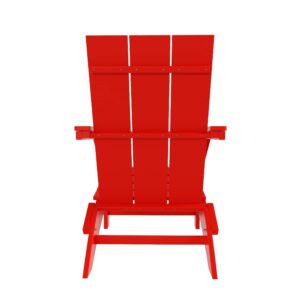 WestinTrends Ashore HDPE Outdoor Patio Poly Folding Adirondack Chair, Red