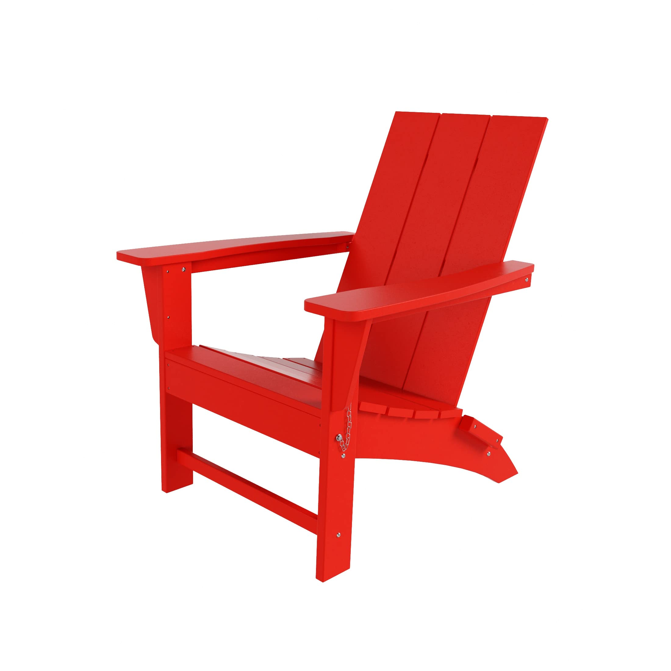 WestinTrends Ashore HDPE Outdoor Patio Poly Folding Adirondack Chair, Red