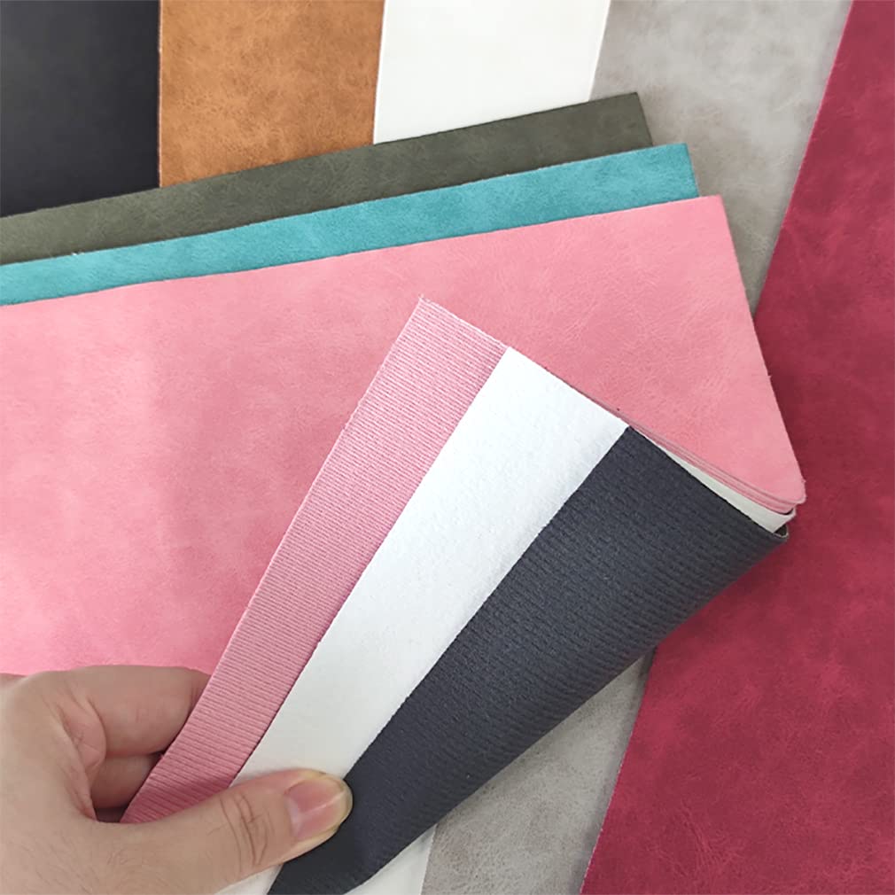 8 Pcs Colored Faux Suede PU Leather Fabric, Soft Smooth Synthetic Crafts Leather Fabric for Handicraft DIY Projects (21cmx30cm)