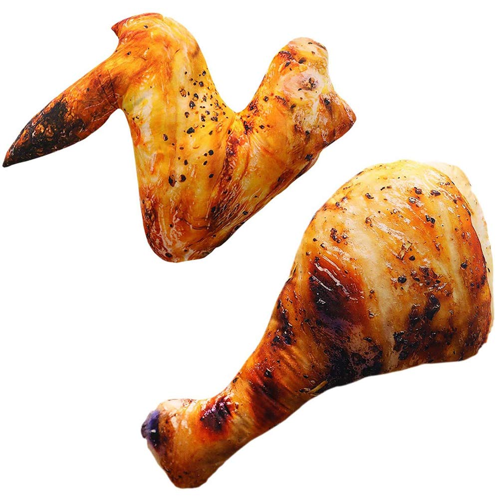 7.9'' Car Pillow,Simulation Food Chicken Leg Plush Toy Chicken Wing Drumstick Fried Pillow Cushion Soft Throw Pillow Home Birthday Gift