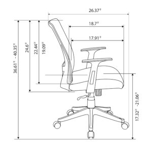 Realspace® Radley Mesh/Fabric Mid-Back Task Office Chair, Rich Blue, BIFMA Compliant