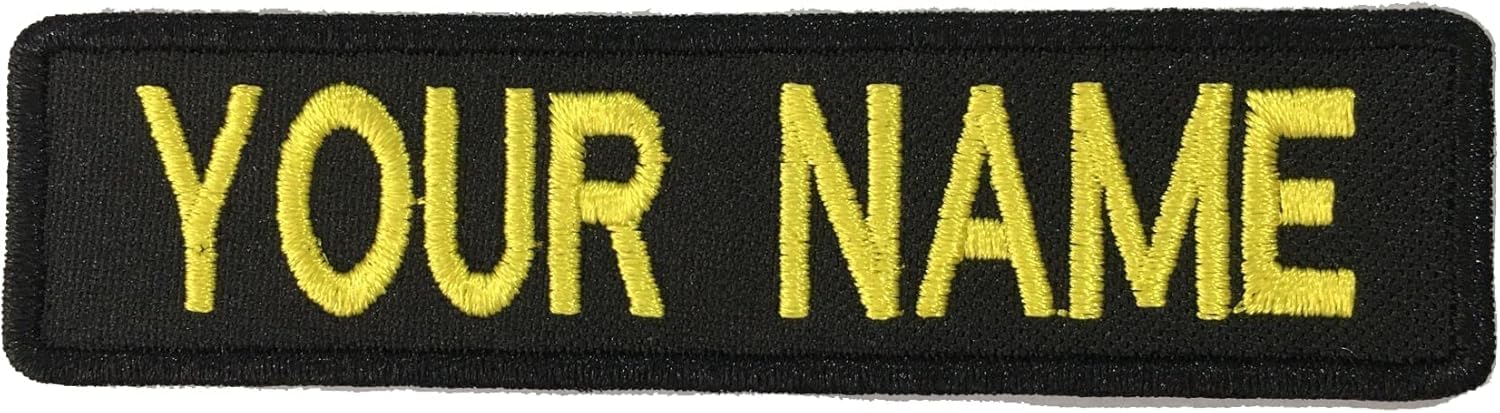 Custom Embroidered Name Patches,Personalized You Name Tag Hook and Loop,Iron On Police Patch for Tactical Vest,Jacket,Carrier,Hat/4'' x 1''/3''x1'', Black (Embroidery)