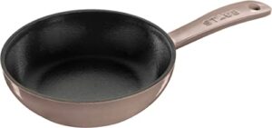 staub skillet 40505-363 skillet linen 6.3 inches (16 cm) frying pan, enameled casting, iron, induction compatible, japanese serial number included